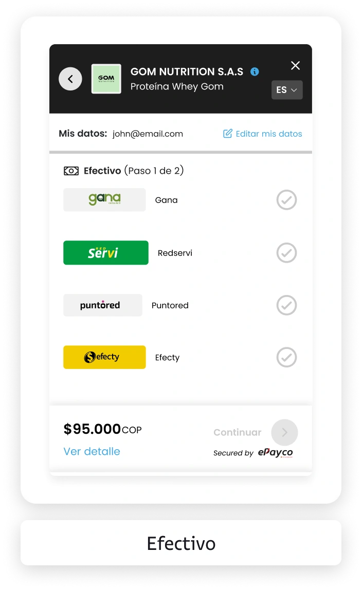 Pagos con Efectivo