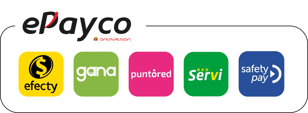 Botón de pago en efectivo ePayco, versión blanca